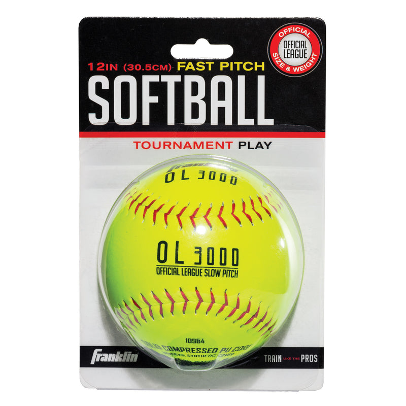 Franklin Fast Pitch Yellow Synthetic Softballs 12 in.