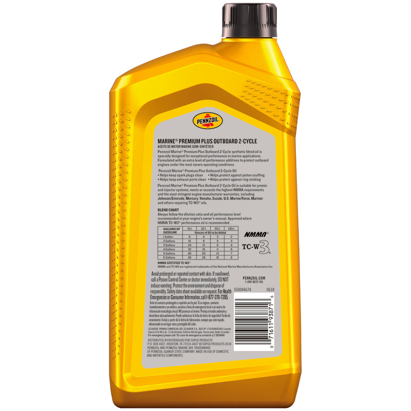 Pennzoil Marine TC-W3 2-Cycle Synthetic Blend Engine Oil 1 qt