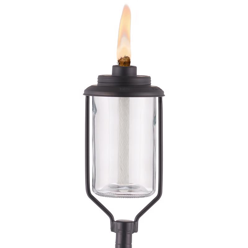 TIKI Convertible Black/Clear Glass/Metal 65 in. Tiki Outdoor Torch