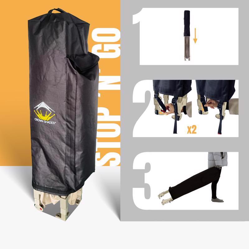 Crown Shade One Touch 150D Polyester Canopy with Screen Kit 9.25 ft. H X 13 ft. W X 13 ft. L