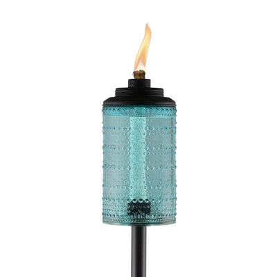 TIKI Blue Glass 68 in. Carnival Garden Torch