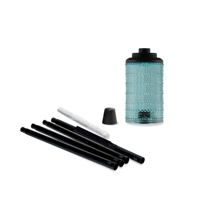 TIKI Blue Glass 68 in. Carnival Garden Torch