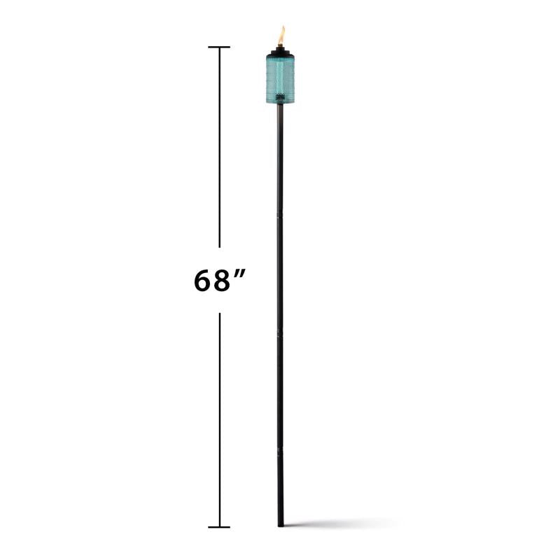 TIKI Blue Glass 68 in. Carnival Garden Torch