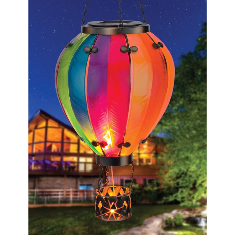 Regal Art & Gift Multicolored Glass/Metal 23.5 in. H X 7.5 in. L X 7.5 in. W Balloon Rainbow Lantern