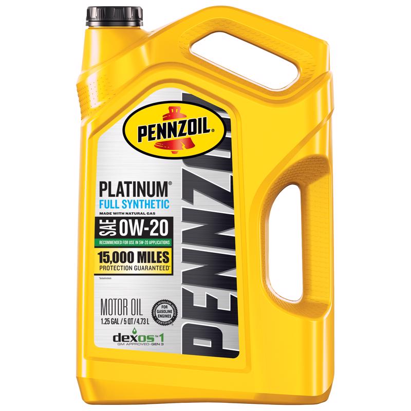 Pennzoil Platinum 0W-20 Gasoline Synthetic Motor Oil 5 qt