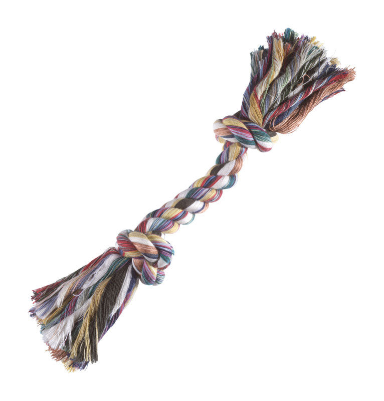 Boss Pet Digger's Multicolored Cotton Rag Bone Rope Dog Tug Toy Large