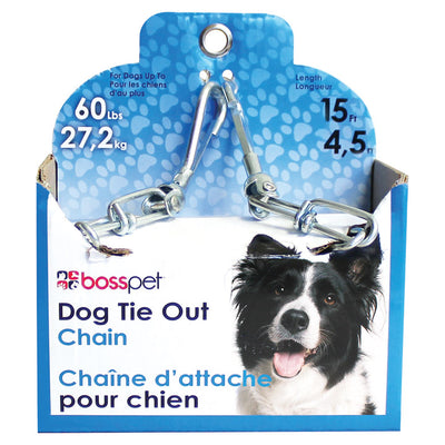 PDQ Silver Steel Dog Tie Out Chain Large