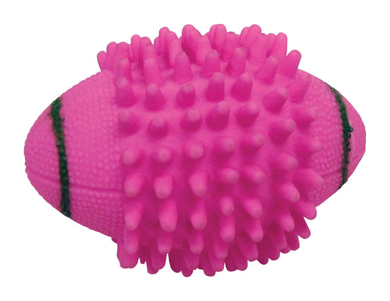 Boss Pet Digger's Pink Vinyl Spiked Football Squeaky Dog Toy Medium