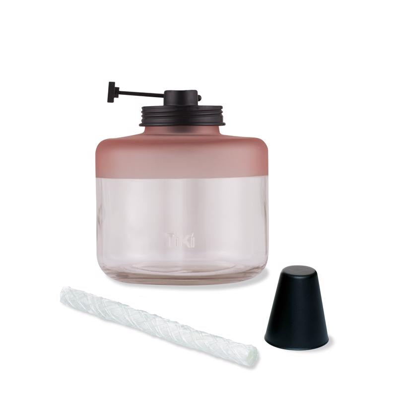 TIKI Adjustable Flame Pink Glass 6.5 in. Tabletop Torch