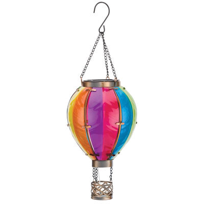 Regal Art & Gift Multicolored Glass/Metal 15 in. H X 5 in. L X 5 in. W Hot Air Balloon Lantern