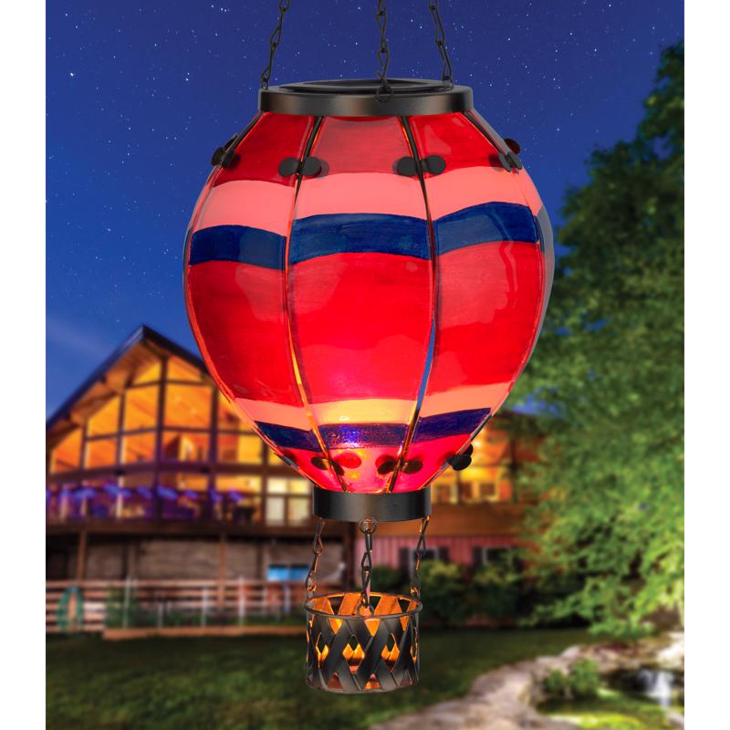Regal Art & Gift Multicolored Glass/Metal 23.5 in. H X 7.5 in. L X 7.5 in. W Hot Air Balloon Lantern