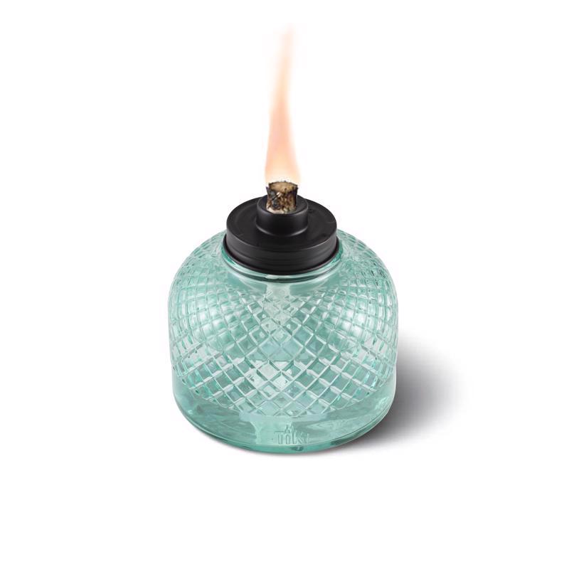 TIKI Blue Glass 5.80 in. Tabletop Torch