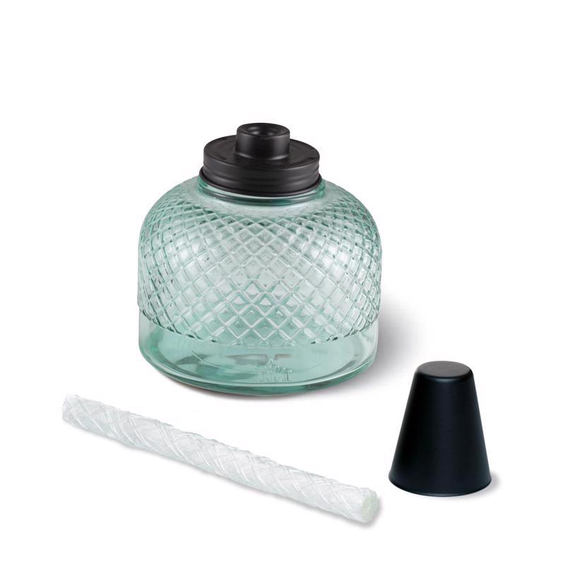 TIKI Blue Glass 5.80 in. Tabletop Torch