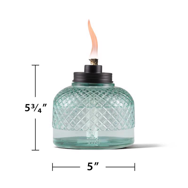TIKI Blue Glass 5.80 in. Tabletop Torch