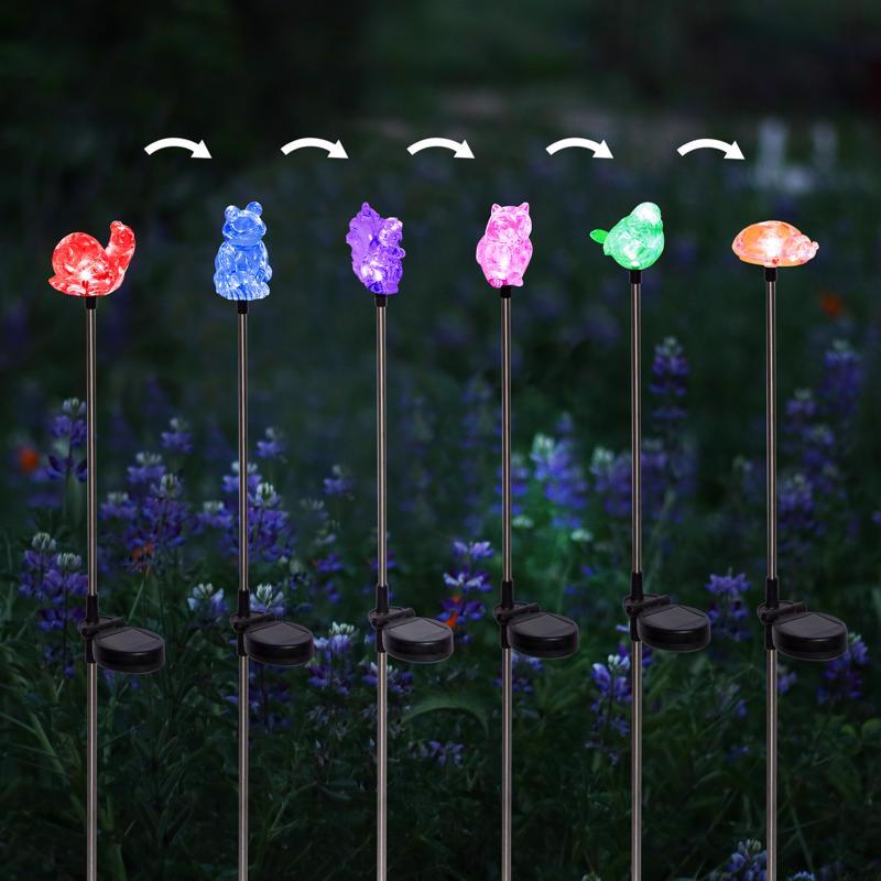 Alpine Clear Acrylic/Metal Garden Friends Solar Garden Stake