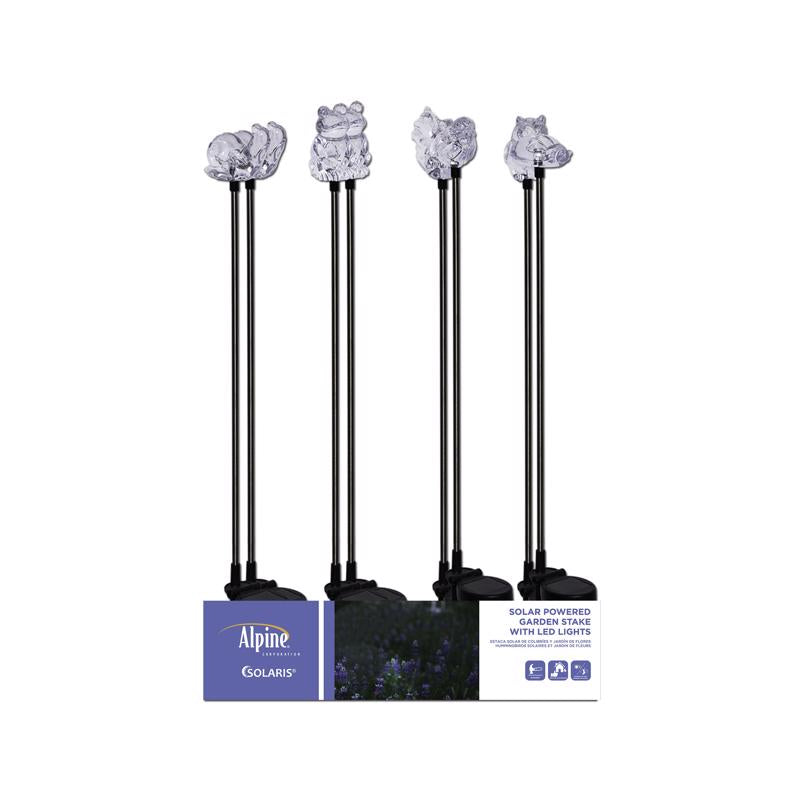 Alpine Clear Acrylic/Metal Garden Friends Solar Garden Stake