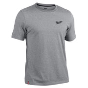 Milwaukee XXL Short Sleeve Men's Crew Neck Gray Hybrid Work Tee Shirt