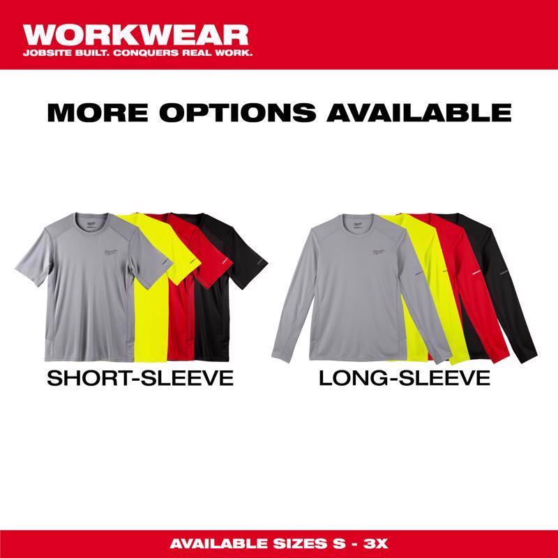 Milwaukee Workskin XL Short Sleeve Men's Crew Neck Red Lightweight Performance Tee Shirt