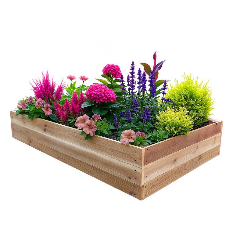 Real Wood Products 10.5 in. H X 72 in. W X 36 in. D Cedar Western Raised Garden Bed Natural