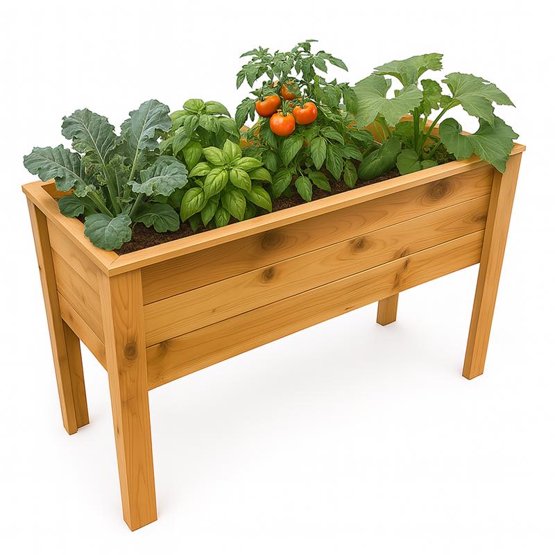 Real Wood Products 22 in. H X 38 in. W X 12 in. D Cedar Elevated Garden Box Natural
