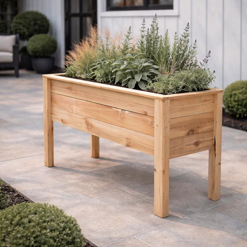 Real Wood Products 22 in. H X 38 in. W X 12 in. D Cedar Elevated Garden Box Natural