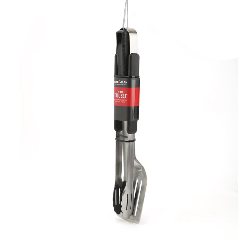 Grill Mark Stainless Steel Black/Silver Grill Tool Set 3 pc