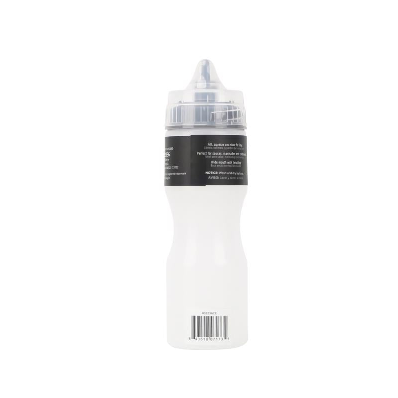 Grill Mark White/Black Plastic Condiment Bottle