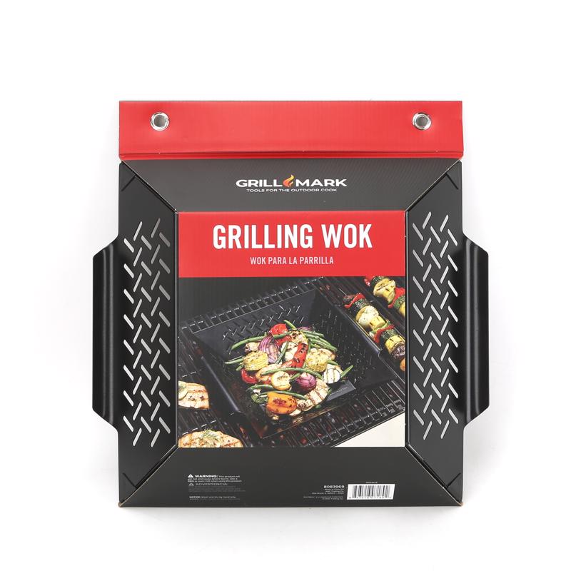 Grill Mark Steel Wok Topper 12 in. L X 12 in. W