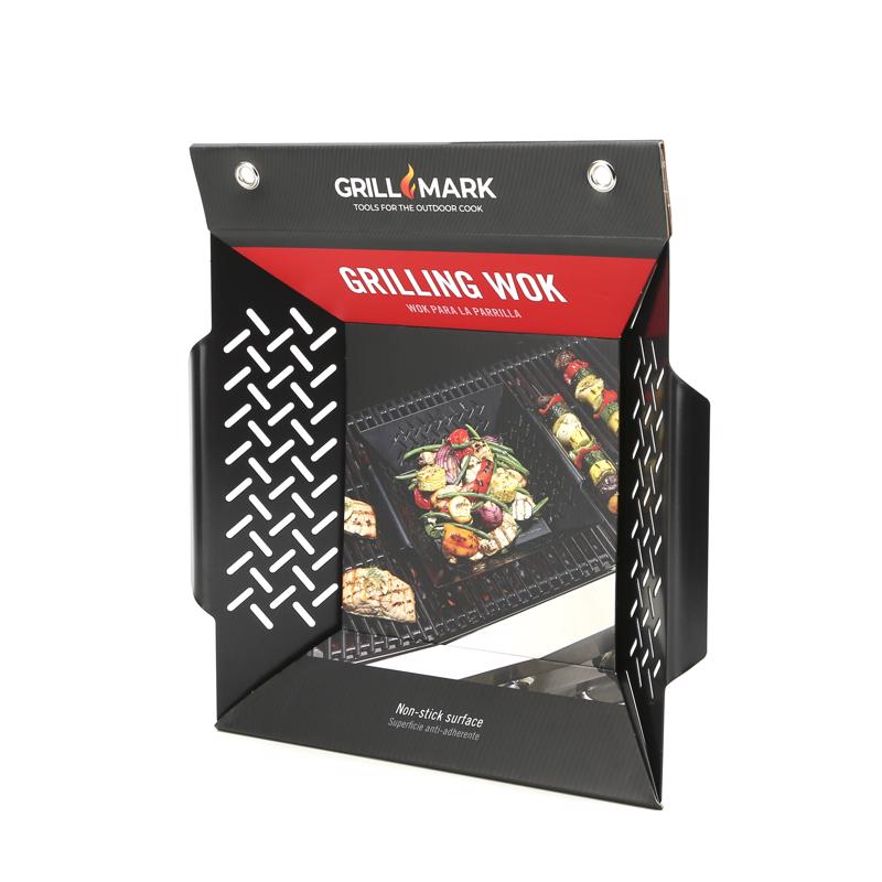 Grill Mark Steel Wok Topper 12 in. L X 12 in. W