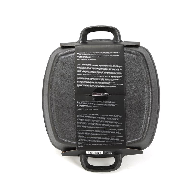 Grill Mark Cast Iron Deep Dish Pan 12.8 in. L X 10.3 in. W