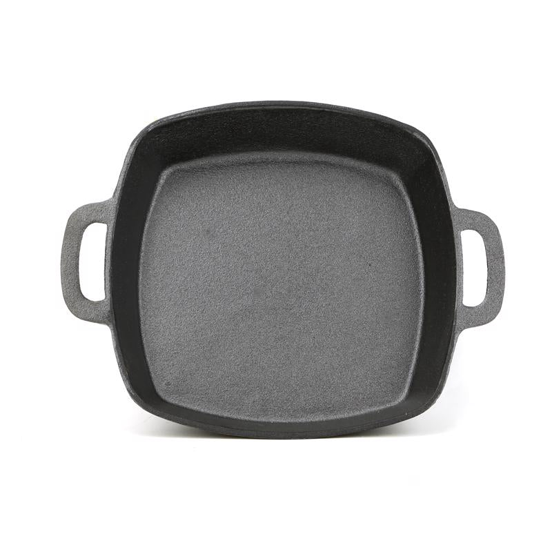 Grill Mark Cast Iron Deep Dish Pan 12.8 in. L X 10.3 in. W