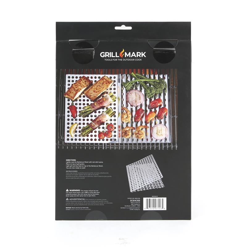 Grill Mark Stainless Steel Grilling Mesh Sheet 18 in. L X 12 in. W