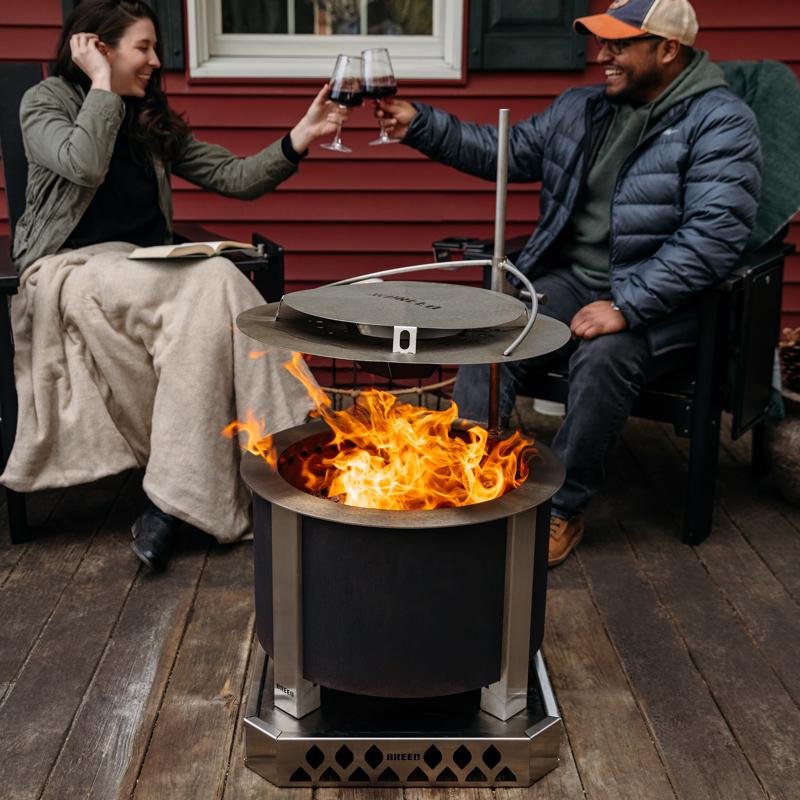 Breeo X Series 19 in. W Corten Steel Outdoor Round Wood Fire Pit