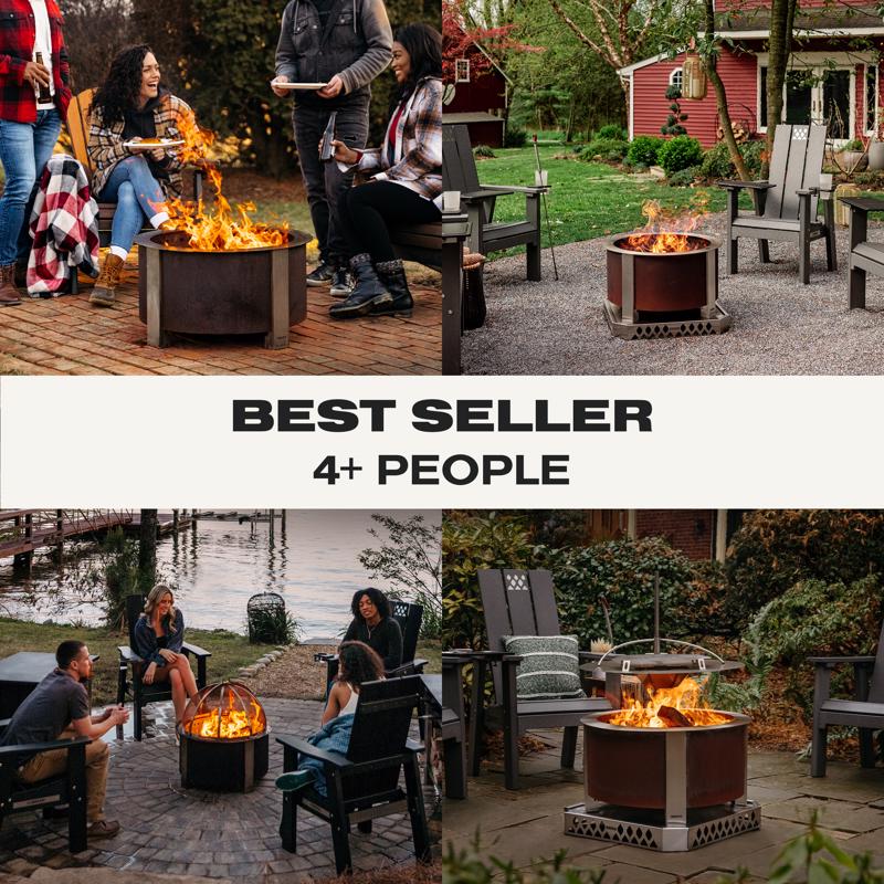 Breeo X Series 24 Corten Smokeless Fire Pit 24 in. W Corten Steel Outdoor Round Wood Fire Pit