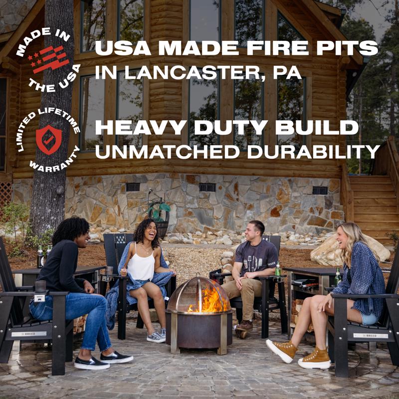 Breeo X Series 24 Corten Smokeless Fire Pit 24 in. W Corten Steel Outdoor Round Wood Fire Pit