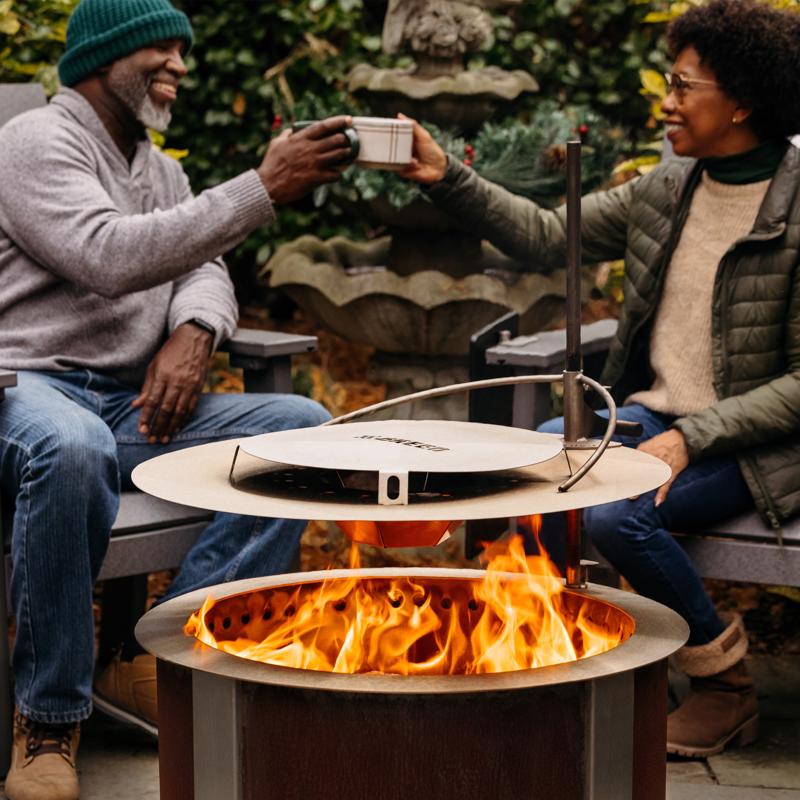 Breeo X Series 24 Corten Smokeless Fire Pit 24 in. W Corten Steel Outdoor Round Wood Fire Pit
