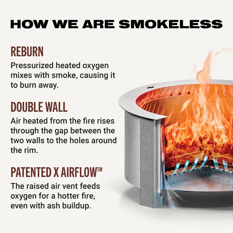 Breeo X Series 30 in. W Corten Steel Outdoor Round Wood Fire Pit