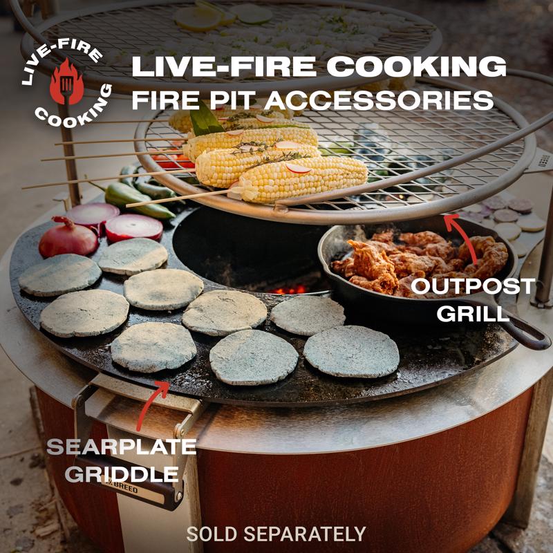 Breeo X Series 30 in. W Corten Steel Outdoor Round Wood Fire Pit