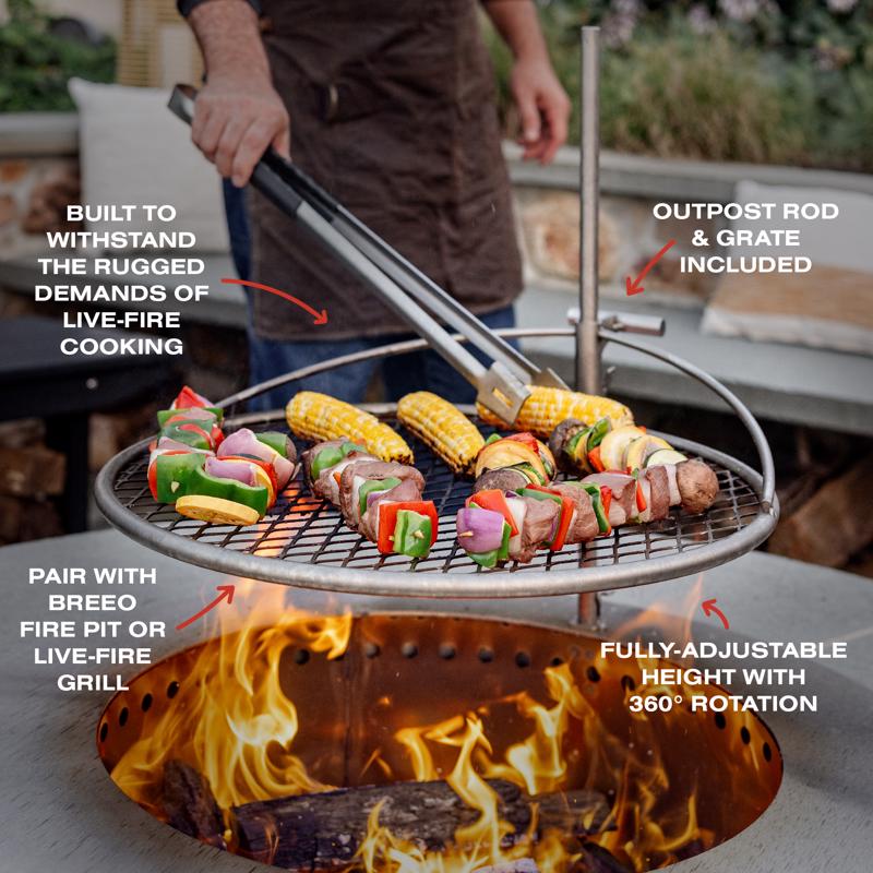 Breeo Outpost 24 Silver Camp Grill 28.5 in. H X 27 in. W X 22 in. L