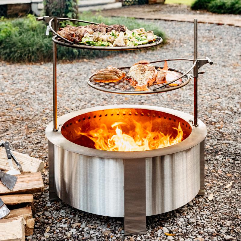 Breeo Outpost 24 Silver Camp Grill 28.5 in. H X 27 in. W X 22 in. L