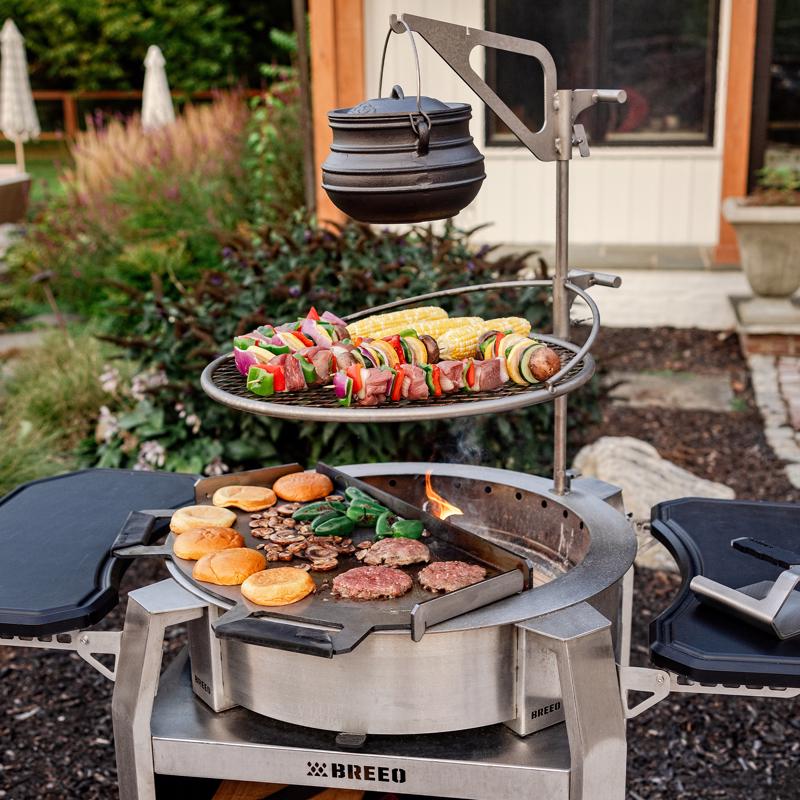 Breeo Outpost 24 Silver Camp Grill 28.5 in. H X 27 in. W X 22 in. L