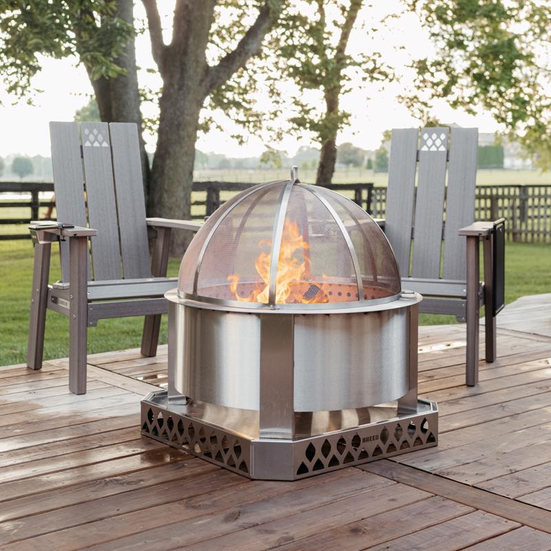 Breeo X Series 30 Stainless Steel Fire Pit Base 4.5 in. H X 31.6 in. W X 30 in. D