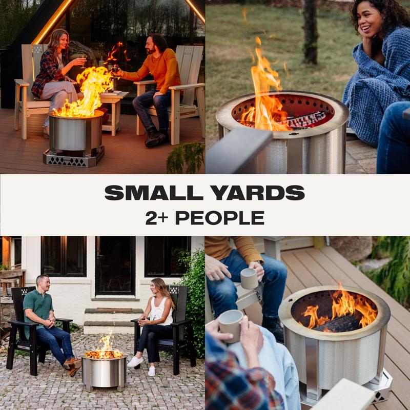 Breeo X Series 19 in. W Stainless Steel Outdoor Round Wood Fire Pit