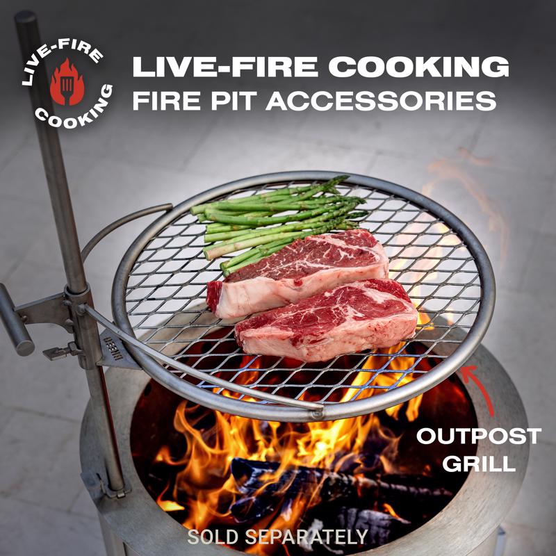 Breeo X Series 19 in. W Stainless Steel Outdoor Round Wood Fire Pit