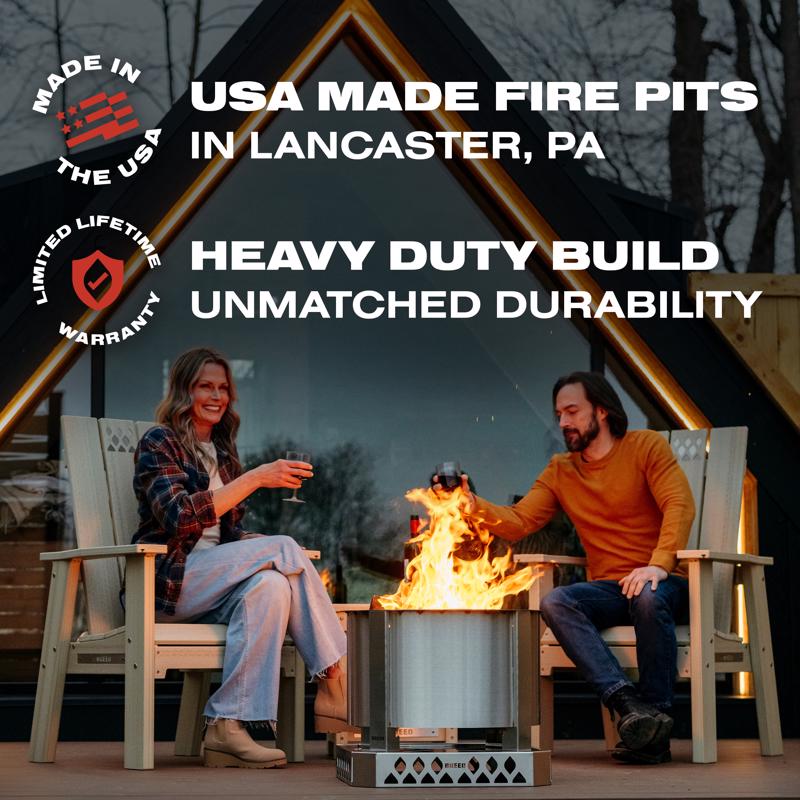 Breeo X Series 19 in. W Stainless Steel Outdoor Round Wood Fire Pit
