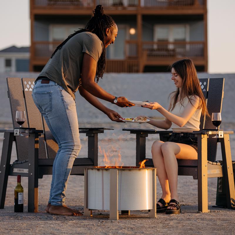 Breeo X Series 19 in. W Stainless Steel Outdoor Round Wood Fire Pit