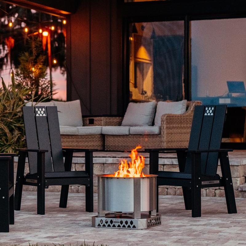 Breeo X Series 19 in. W Stainless Steel Outdoor Round Wood Fire Pit