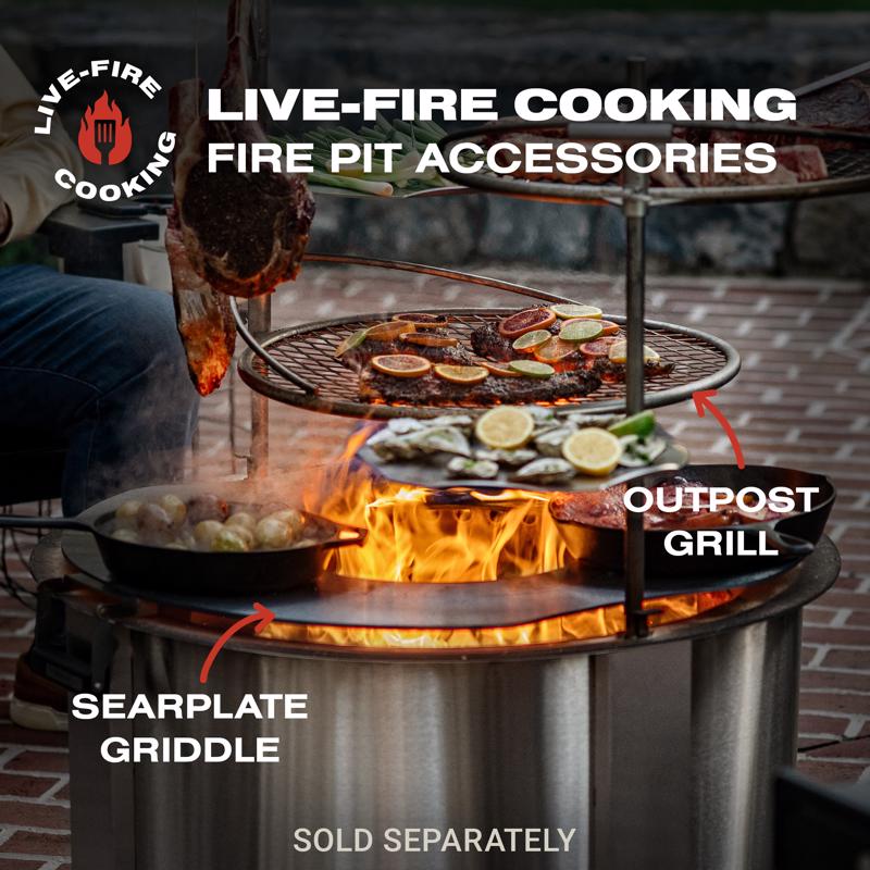 Breeo X Series 30 Stainless Smokeless Fire Pit 30 in. W Stainless Steel Outdoor Round Wood Fire Pit