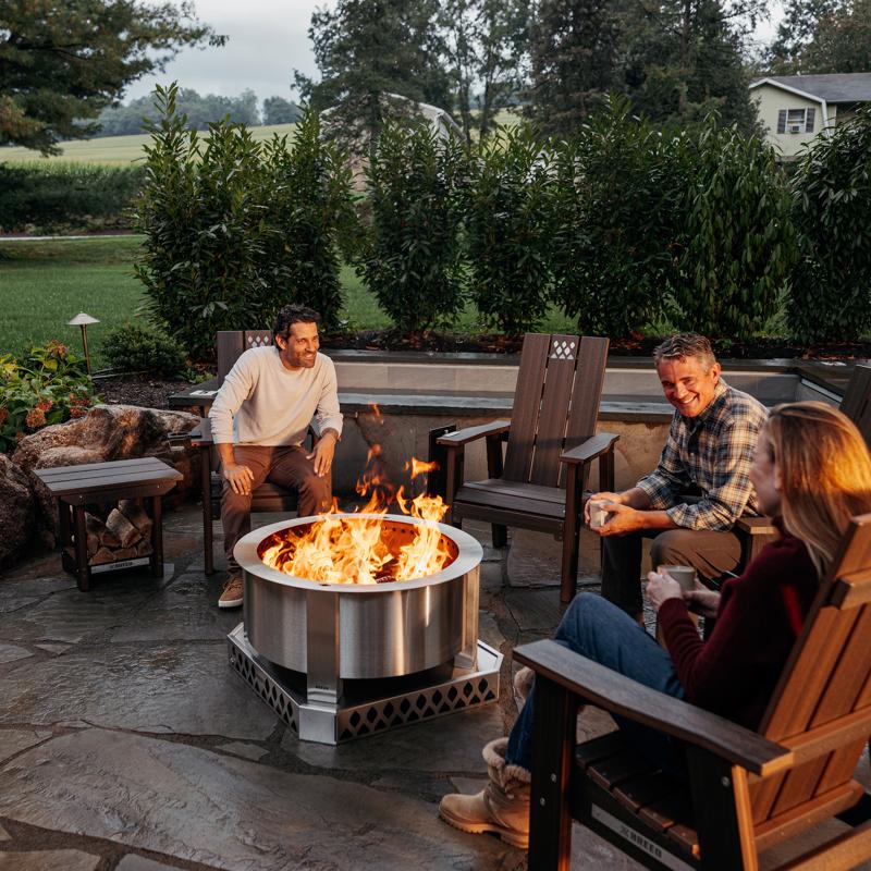 Breeo X Series 30 Stainless Smokeless Fire Pit 30 in. W Stainless Steel Outdoor Round Wood Fire Pit