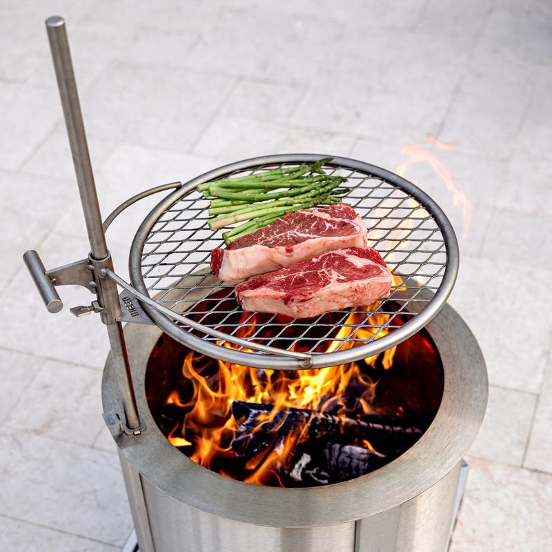 Breeo Outpost 19 Silver Camp Grill 28.5 in. H X 22 in. W X 17 in. L
